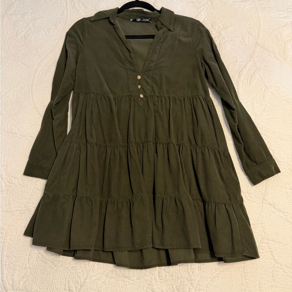 Zara Tiered Long Sleeve Tunic Dress